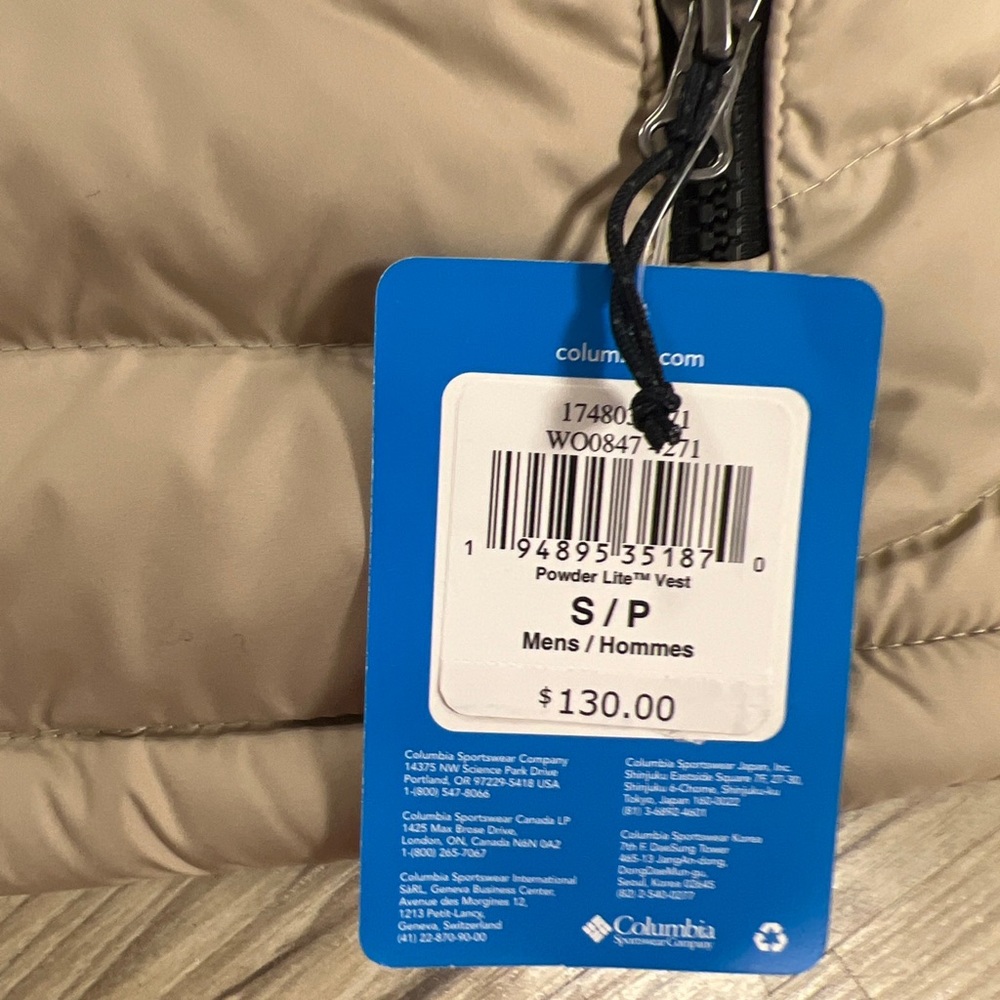 Columbia Omni-Heat Powder Lite Insulated Vest Full Zip Men's Small WO0847-271 - Picture 4 of 8